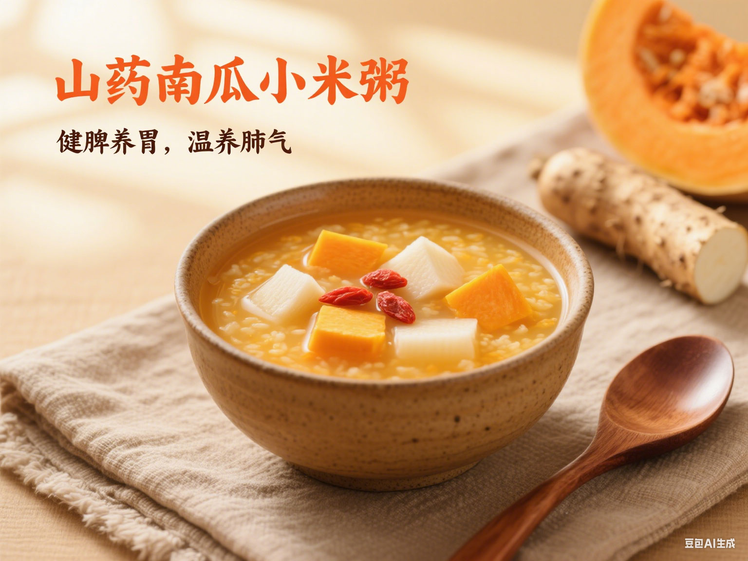 山药南瓜小米粥-——-健脾养胃，温养肺气