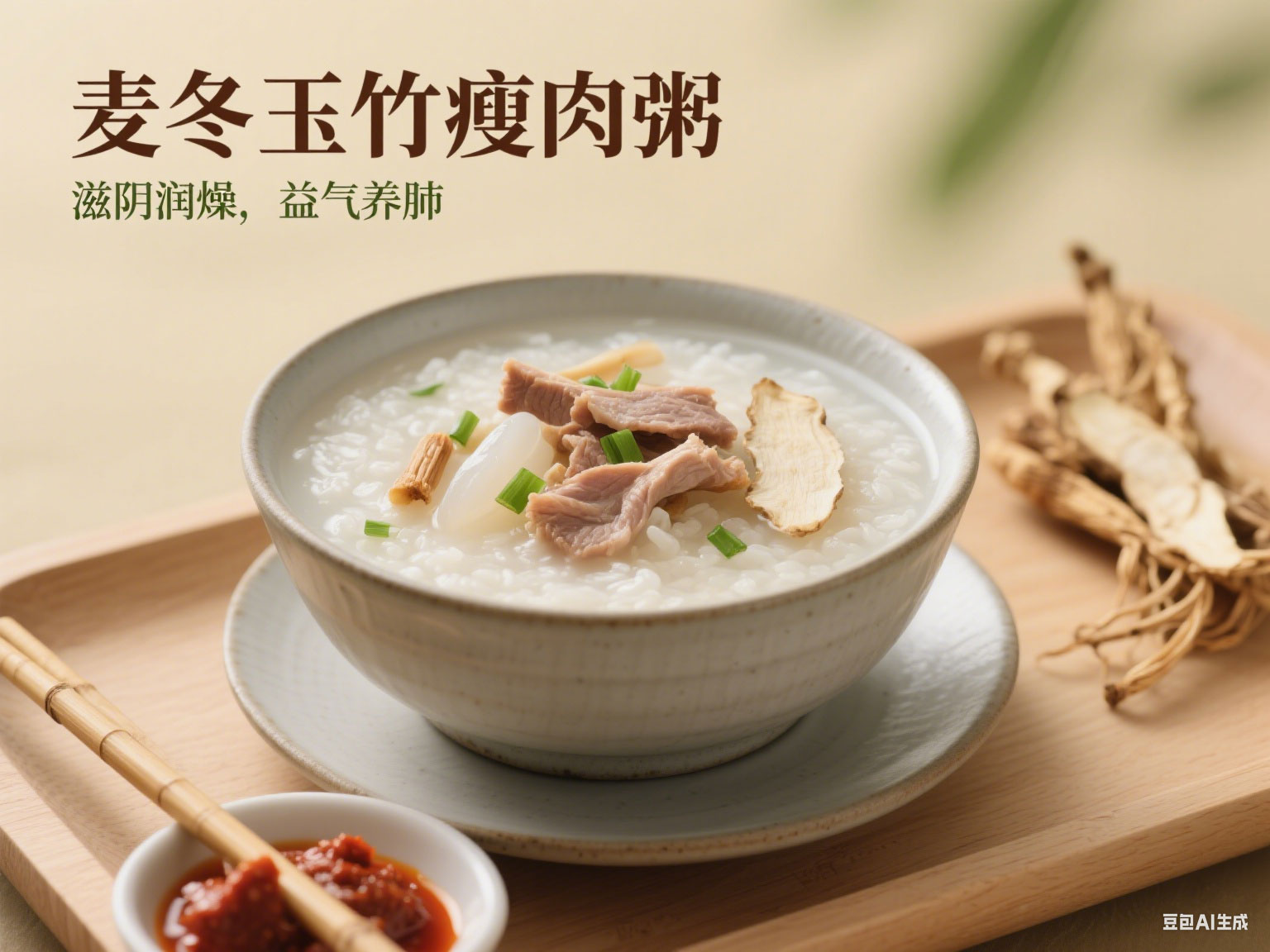 麦冬玉竹瘦肉粥-——-滋阴润燥，益气养肺